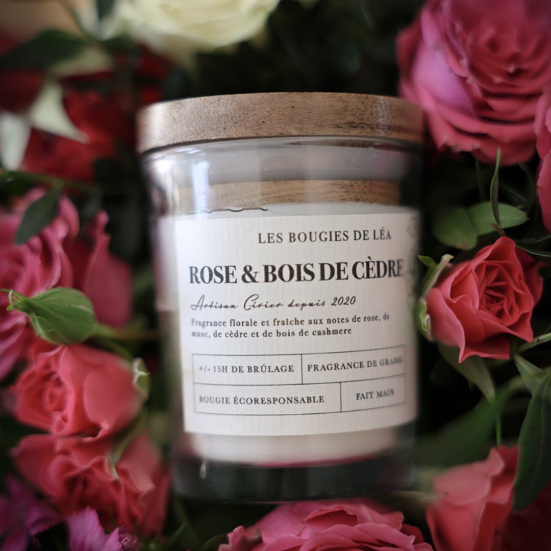 Bougie Rose & Bois de Cèdre