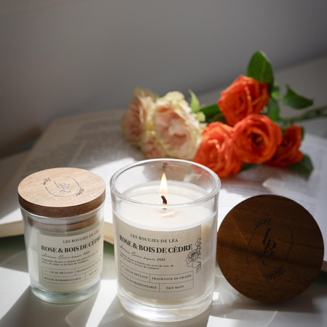 Bougie Rose & Bois de Cèdre