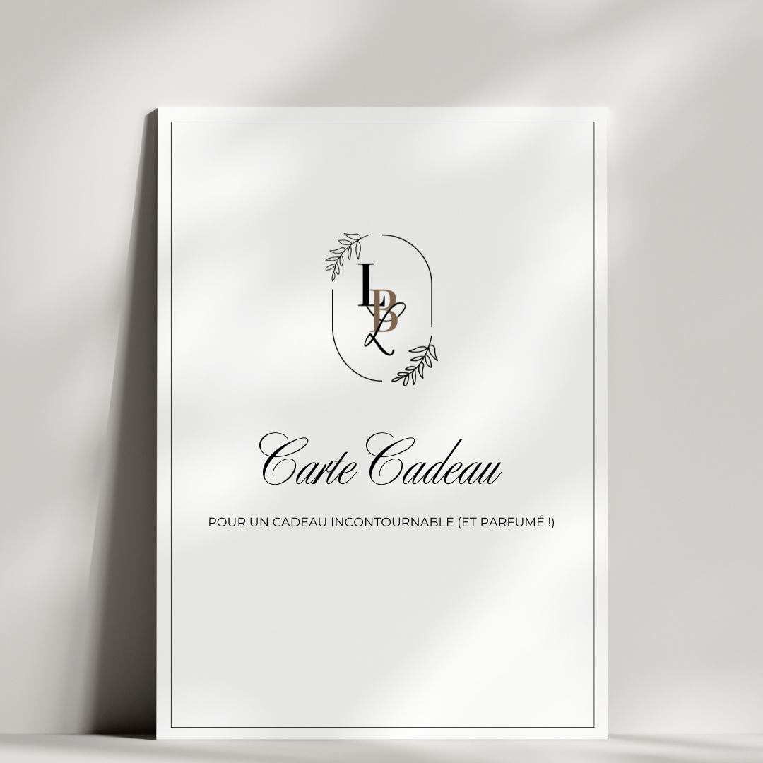 Carte cadeau artisanale Les Bougies de Léa pour offrir des bougies et parfums d'ambiance pour anniversaire, fête des mères, crémaillère ou Noël